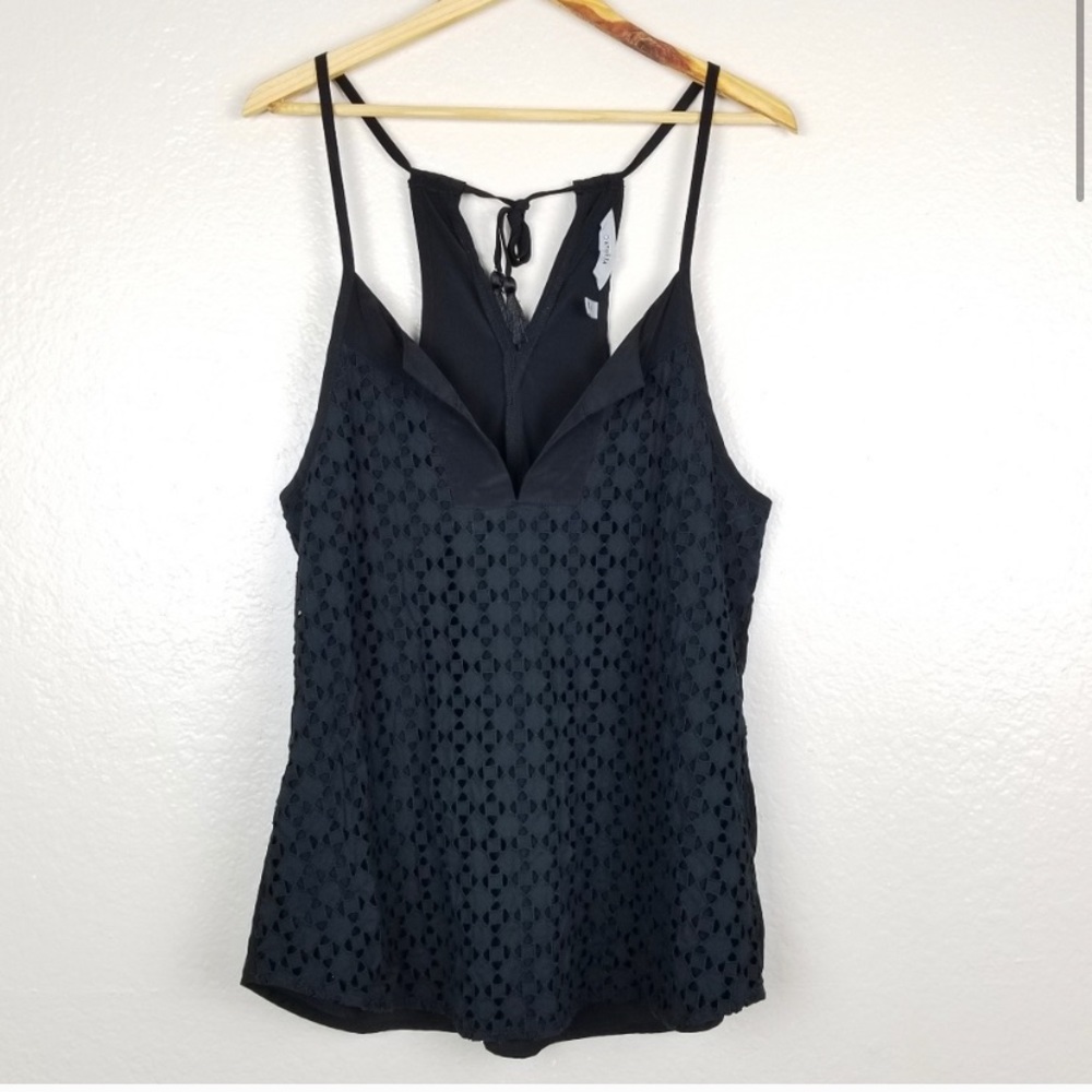 Athleta Eyelet Dunes Tank Top Black XS - Picture 2 of 6
